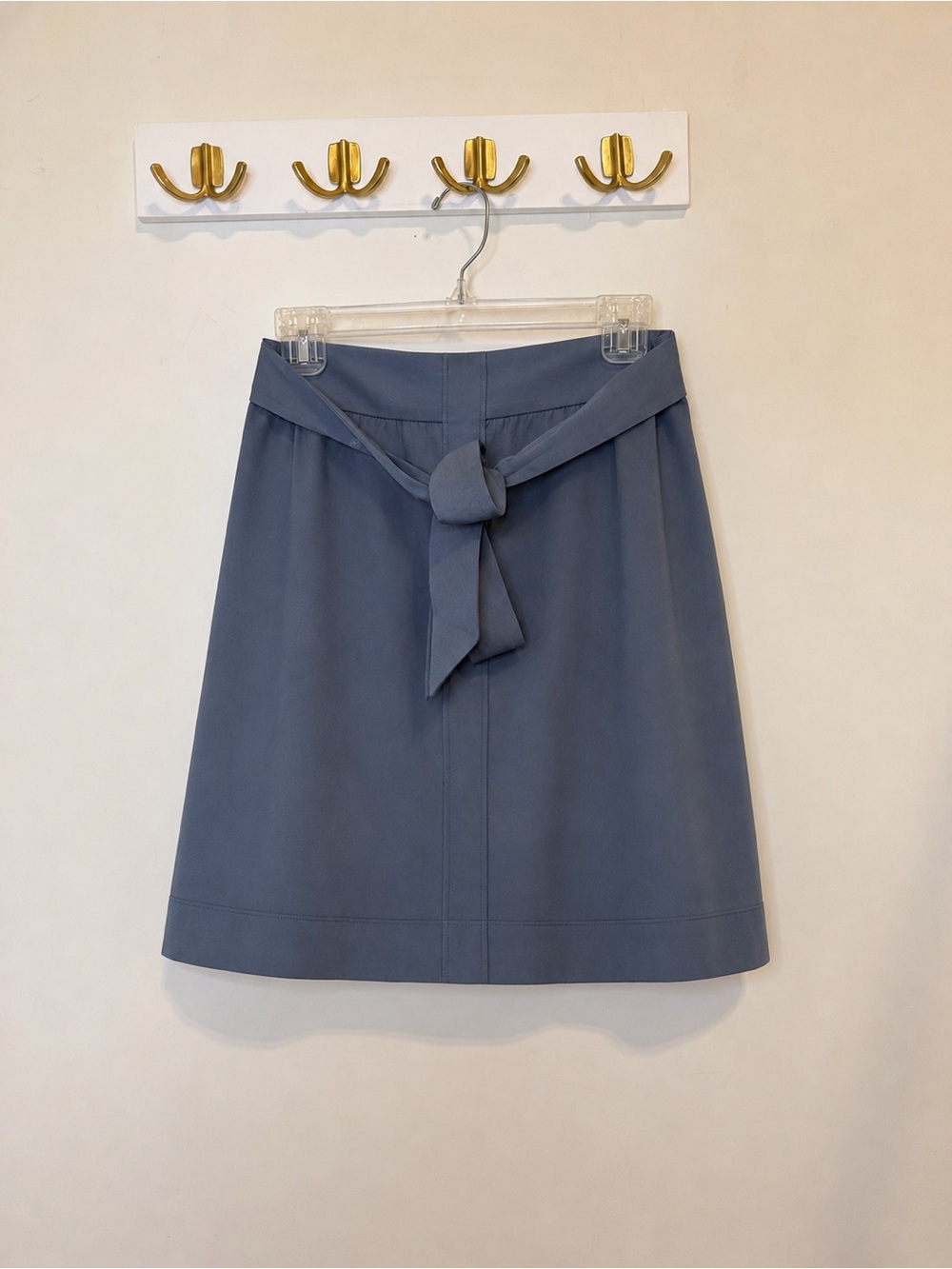 LOFT Slate Blue Tie-Waist A-Line Skirt